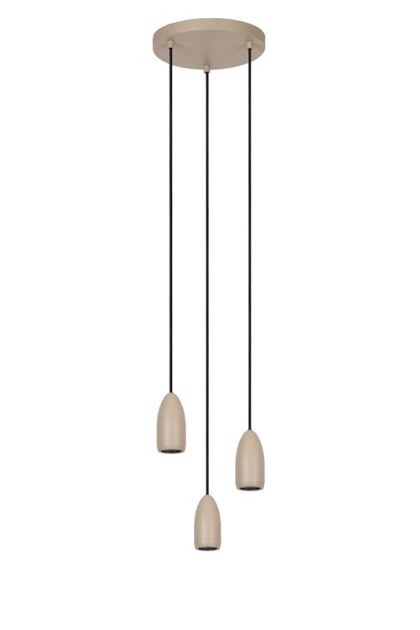 Lucide EVORA - Pendelleuchten - Ø 25 cm - 3xGU10 - Taupe - UIT